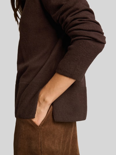 Tom Tailor Rollkragenpullover aus Kaschmir mit Seitenschlitzen Schoko 3