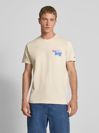 Tommy Jeans Regular Fit T-Shirt aus reiner Baumwolle Sand 5