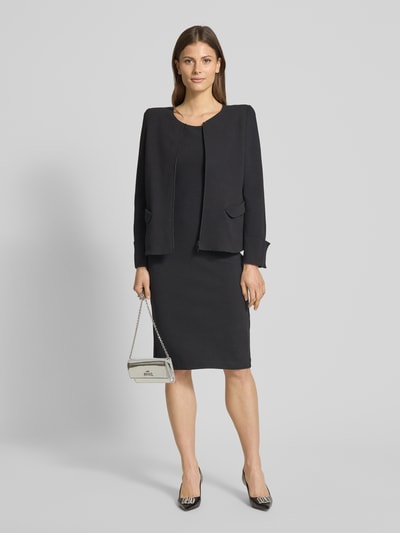 Emporio Armani Knielanges Kleid mit Strukturmuster Black 1