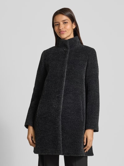 ICONS Cinzia Rocca Wollen jas met opstaande kraag Antraciet gemêleerd - 4