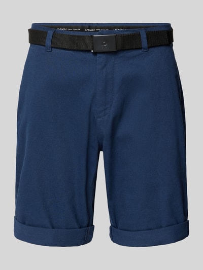 Tom Tailor Denim Regular Fit Chino-Shorts mit Gürtel Marine 2