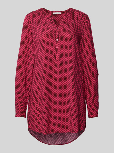 Christian Berg Woman Blouse met fijn all-over motief Felroze - 2