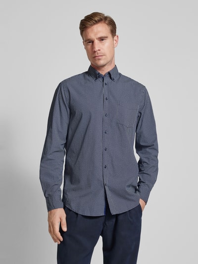 Christian Berg Men Koszula casualowa o kroju regular fit z kołnierzykiem typu button down Ciemnoniebieski 4