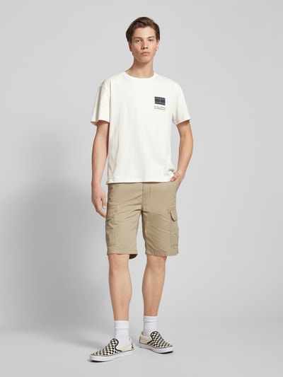 Tommy Jeans Regular fit T-shirt met labelprint Offwhite - 1