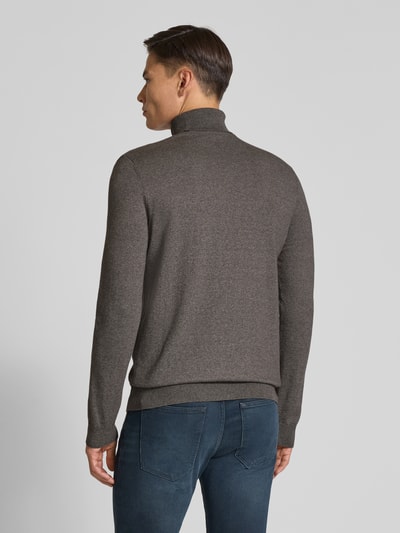 SELECTED HOMME Regular fit gebreide pullover van puur katoen, model 'BERG' Donkerbruin gemêleerd - 5