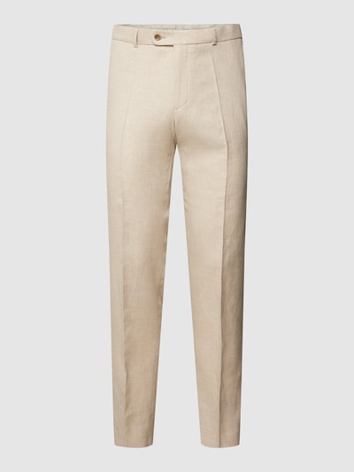 Carl Gross Pantalon met fijn geweven motief, model 'Shiver' Beige - 2