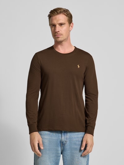 Polo Ralph Lauren Regular fit shirt met lange mouwen en logostitching, model 'Jersey' Middenbruin - 4