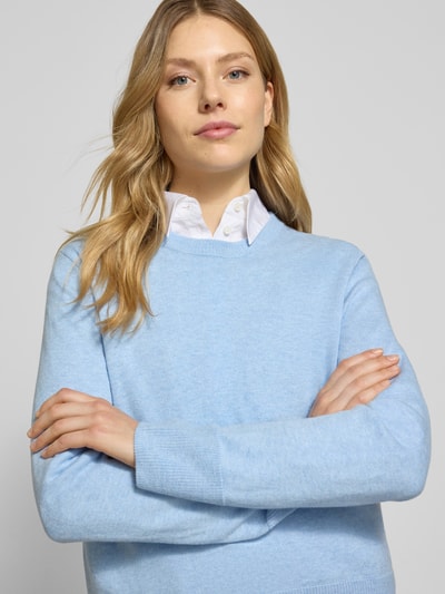 Tom Tailor Regular fit gebreide pullover van een mix van katoen en kasjmier
 Lichtblauw - 3