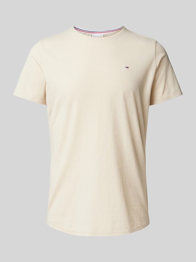 Tommy Jeans T-shirt o kroju slim fit z okrągłym dekoltem Beżowy 2