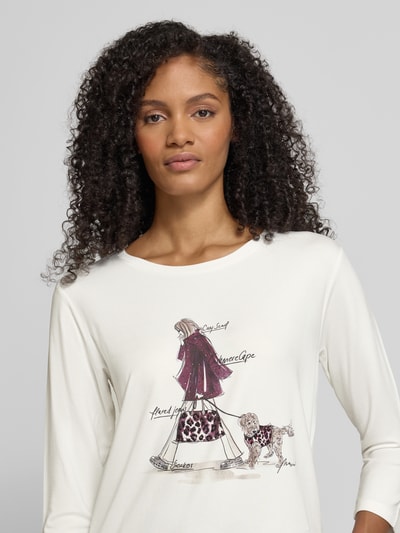 monari Regular Fit Longsleeve aus Viskose-Mix Offwhite 3