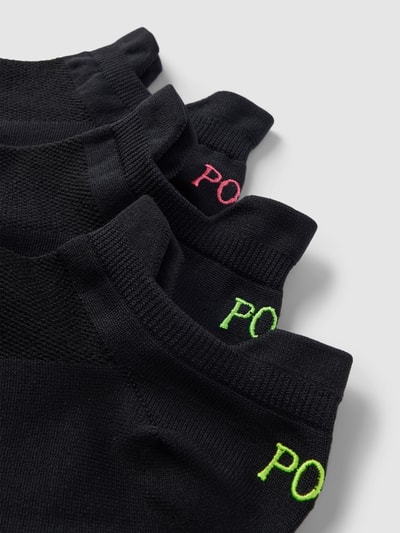 Polo Ralph Lauren Sneakersocken mit  Label-Print im  3er-Pack Modell 'DOUBLE' Black 2