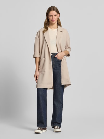 PIECES Relaxed Fit Cardigan mit 3/4-Arm Modell 'DAISY' Taupe 1