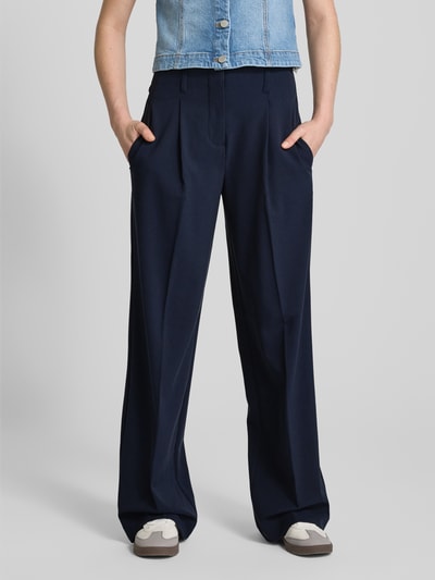 MSCH Copenhagen High Waist Bundfaltenhose mit Gürtelschlaufen Marine 4