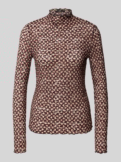 Zero Shirt met lange mouwen, opstaande kraag en golvende zoom  - 2