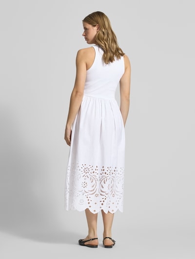 Pepe Jeans A-Linie Midikleid aus Baumwoll-Mix Modell 'NAOMI' Weiss 5
