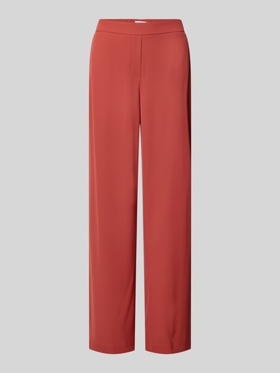 Produktfoto, Hose mit elastischem Bund von Jake*s Collection in Rot, glattes Material, Regular Fit, Gesäßtaschen, elastischer Bund.