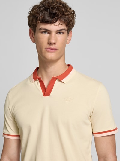 Blend Regular Fit Poloshirt mit V-Ausschnitt Modell 'Evo' Sand 3