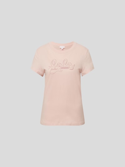Lala Berlin T-Shirt mit Label-Stitching Rosé 2