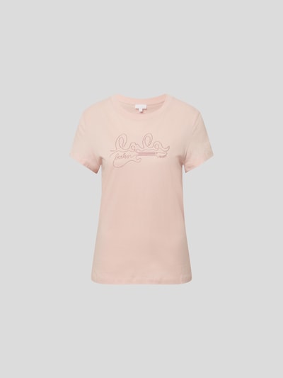 Lala Berlin T-Shirt mit Label-Stitching Rose 2