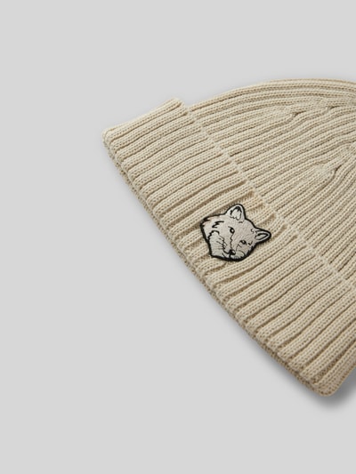 MAISON KITSUNE Beanie mit Label-Stitching Sand 3