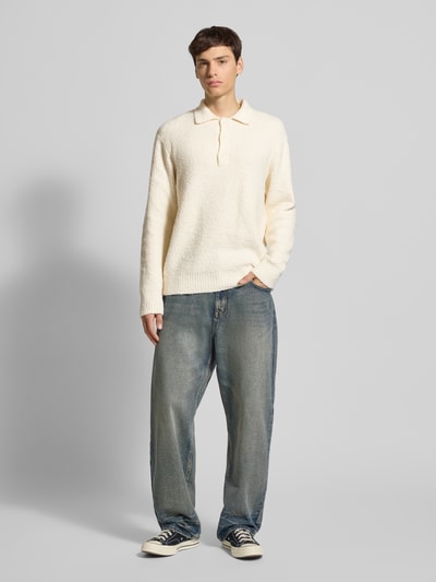 Only & Sons Relaxed Fit Strickpolo aus Baumwoll-Mix Modell 'DALE LIFE' Offwhite 1