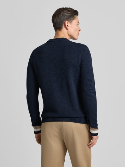 MAERZ Muenchen Gebreide pullover met ribboorden Marineblauw - 5