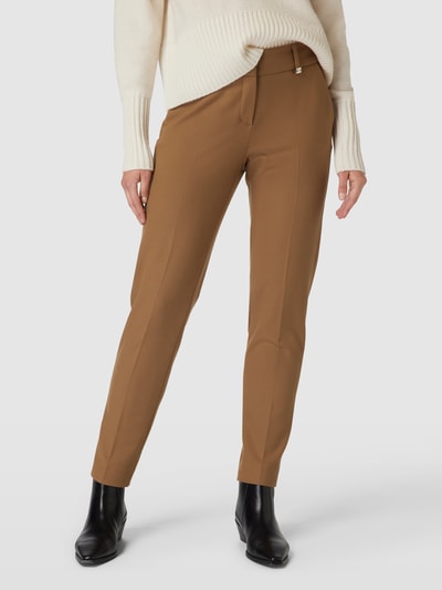 Raffaello Rossi Stoffen broek met persplooien, model 'DORA' Camel - 4