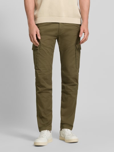 s.Oliver RED LABEL Spodnie cargo o kroju regular fit z mieszanki bawełny Ciemnozielony 4