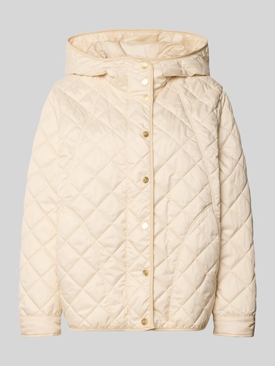 Productfoto, Steppjacke met capuchon model 'SRACCONTO' van Marella, regular fit, lichte kleur, knoopsluiting, ruitvorming, gladde textuur.