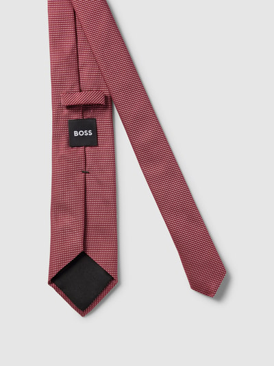 BOSS Slim Fit Zijden stropdas met all-over motief Rood - 2