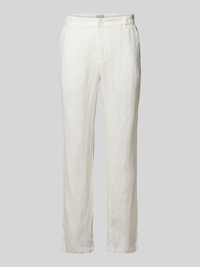 Produktfoto, Leinenhose mit Eingrifftaschen Modell 'Pandrup' von Casual Friday, Reines Leinen, Regular-Fit, Farbe Weiß, glatte Textur
