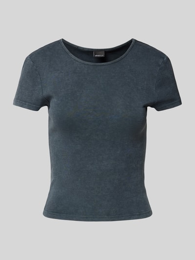 Gina Tricot Slim fit T-shirt in used-look Zwart - 2