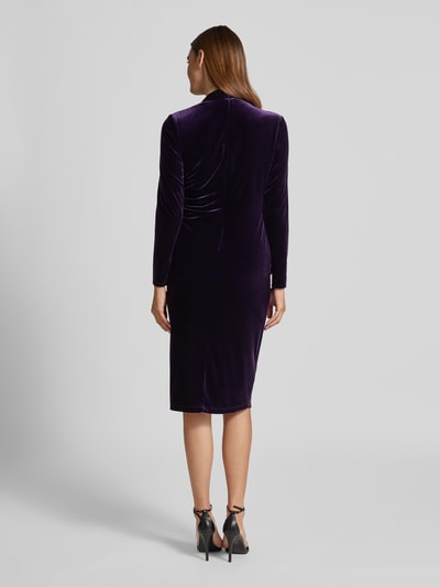 Lauren Ralph Lauren Midikleid aus Samt mit Raffungen Modell 'FELRAD' Violett 5