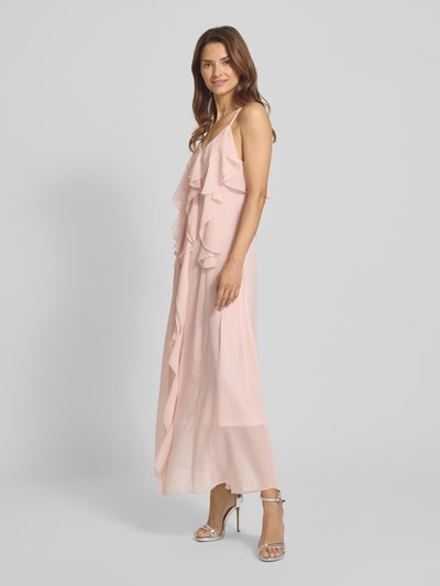 Vero Moda Długa sukienka z falbanami model ‘CAMILLE’ Różowy 1