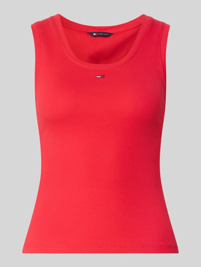 Tommy Jeans Top typu tank o kroju slim fit z mieszanki bawełny Czerwony 2