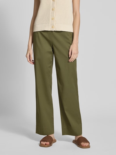 Marc O'Polo Chinosy z szeroką nogawką z mieszanki bawełny model ‘LANDE’ Limonkowy 4