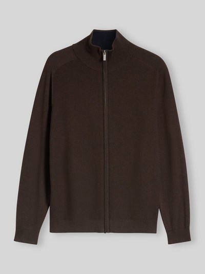 Tom Tailor Regular Fit Strickjacke aus reiner Baumwolle Dunkelbraun 2