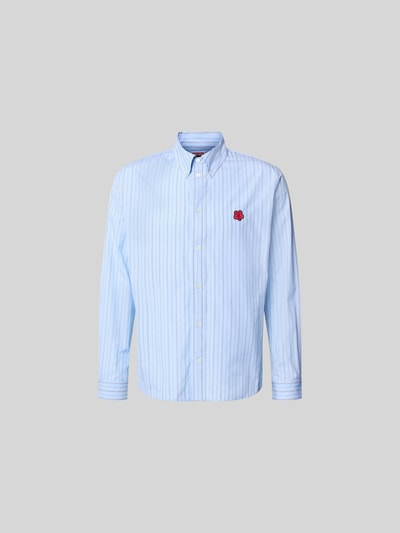 Kenzo Freizeithemd mit Logo-Stitching Hellblau 2