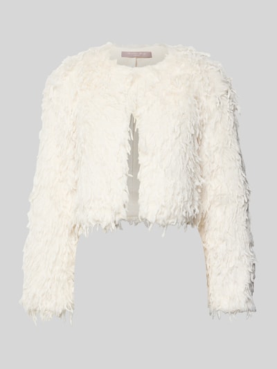 Christian Berg Cocktail Cropped Cocktailjacke mit Federn Ecru 2
