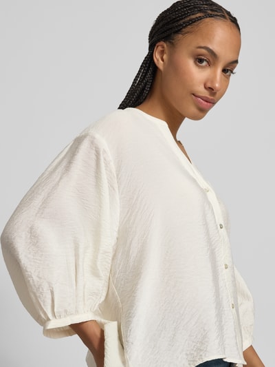 Christian Berg Woman regular fit blouse van viscosemix met 3/4-mouw Offwhite - 3
