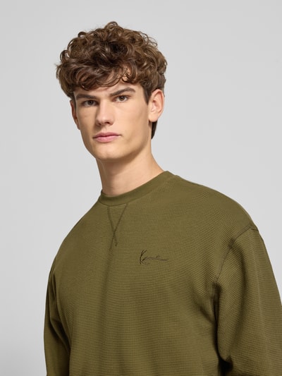 KARL KANI Shirt met lange mouwen en labelstitching Petrol - 3