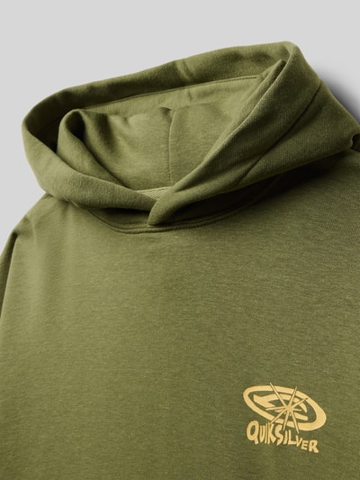 Quiksilver Oversized hoodie met logoprint, model 'Salt Water' Olijfgroen - 2