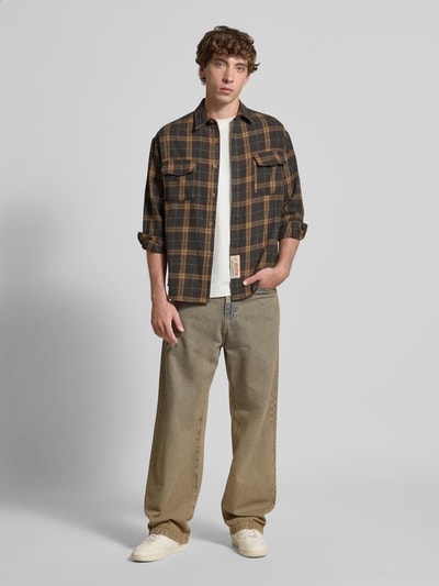 ANOTHER COTTON LAB Regular Fit Freizeithemd mit Kentkragen Mittelbraun 1