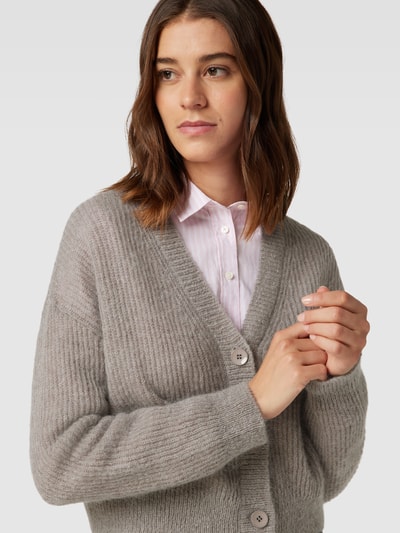 MaxMara Leisure Cardigan met extra brede schouders, model 'RUGIADA' Lichtgrijs - 3