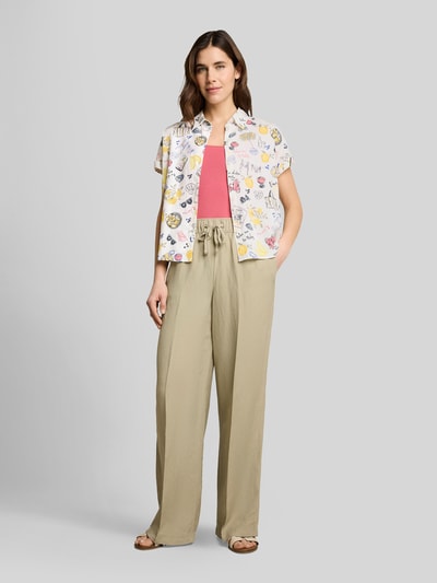 Tom Tailor Loose Fit Bluse aus Leinen-Viskose-Mix Weiss 1