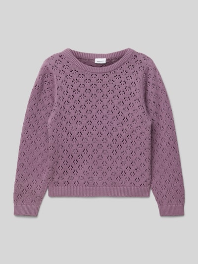 Name It Strickpullover mit Rundhalsausschnitt Modell 'NASIGNE' Mauve 1