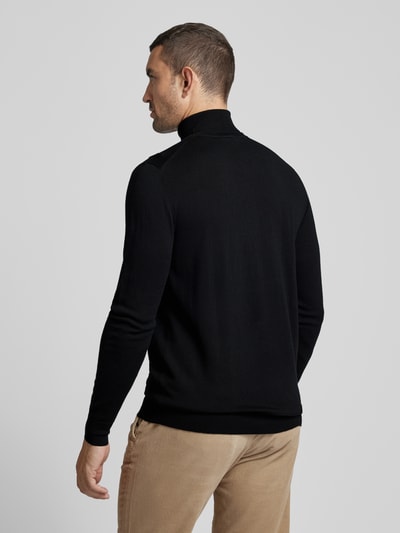 Profuomo Gebreide pullover met ribboorden Zwart - 5