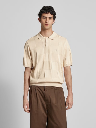 Carhartt Work In Progress Poloshirt aus reiner Baumwolle Modell 'CHECKER' Beige 4