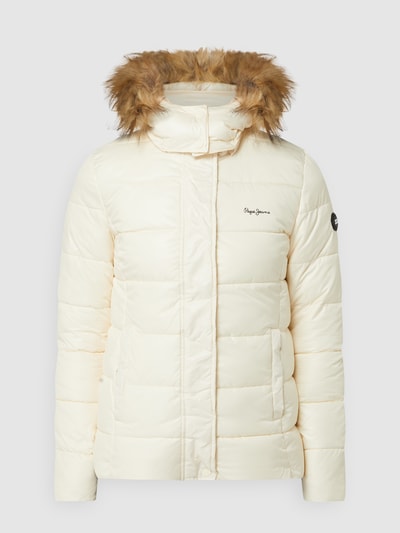 Pepe Jeans Steppjacke mit abnehmbarer Kapuze Modell 'June' - wasserabweisend Offwhite 2