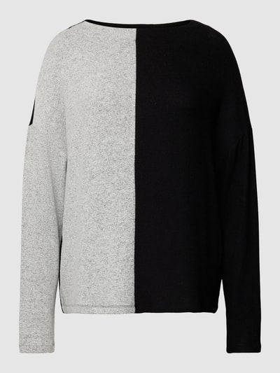 Tom Tailor Longsleeve in Two-Tone-Machart Black 2